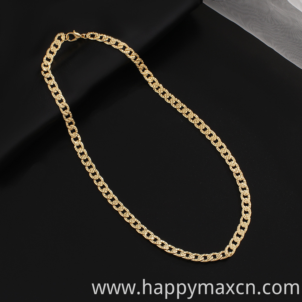 High Quality 18k Gold Plated Argyle Plaid Pattern Chain Choker Necklace Jewelry